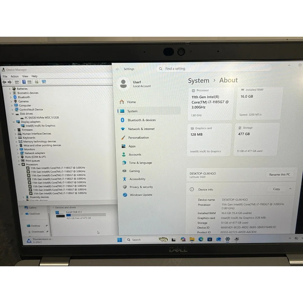 Dell Latitude 5420 Laptop Intel Core i7-1185G7 16GB RAM 512GB SSD 14in Silver